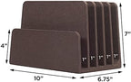 MobileVision Executive Dark Brown Desktop File Folder Organizer and Paper Tray, 5 Slot Dividers - Image 2