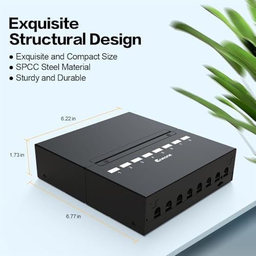 8 Port Blank Keystone Patch Panel Shielded Compatible with LC/SC/ST/FC/USB/HDMI Keystone Jack for Desk Mount Home Ethernet Termination Box - Image 6