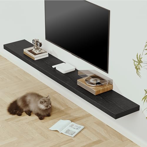 Vivelove Deep Floating Shelves 72x12” Set of 1, Black - Image 2