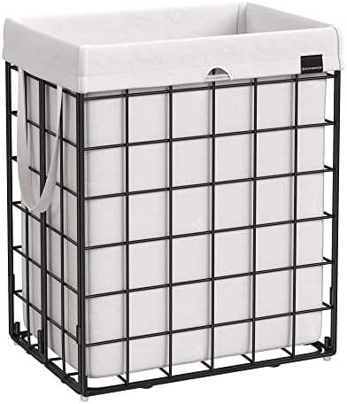 SONGMICS Laundry Hamper, 23.8 Gal. (90L) Laundry Basket, Collapsible Clothes Hamper, Black and White ULCB190W01 by SONGMICSbySONGMICSHOME