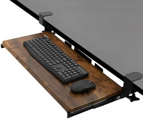 VIVO Vintage Brown Clamp-on 27 x 11 in Keyboard Tray, MOUNT-KB05N by VIVO