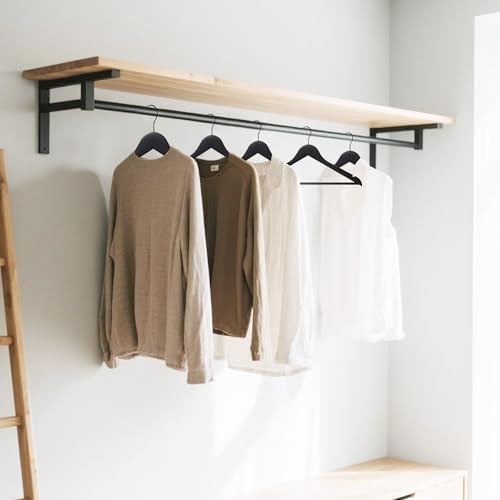 Wooden Clothes Hangers with Pants Bars, Black, 96-Pack - Image 6