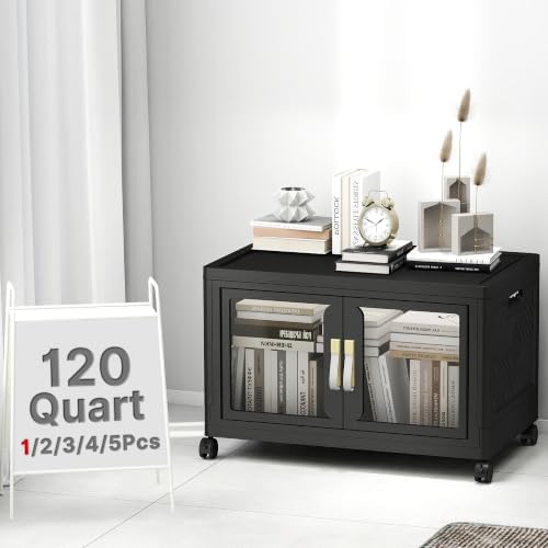 UAMFURI Stackable Storage Bins with Lids, 120QT Extra Large Storage Cabinet by UAMFURIDirect
