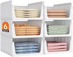 Lifewit Stacking Closet Organizers Shelf for Clothes 6 Pack 16.1" Depth by Lifewit