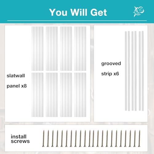 NeatiEase Slatwall Panel Wall Storage Systems, 4 x 8ft Slat Wall Paneling Garage Wall Organizer, Heavy Duty Wall Mounted PVC Wall Rack (White) - Image 3