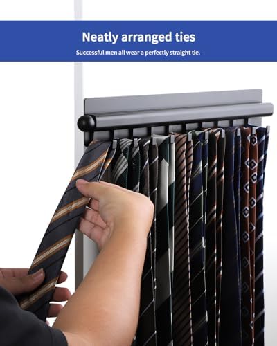 BaiNong Adhesive Valet Rod for Closets Pull Out 16.5" Black with 10 Hooks - Image 5