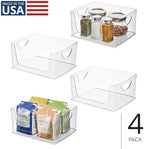 iDesign Stackable Open-Front Storage Bins with Handles, Set of 4, Clear - Image 2