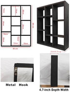 10 Grid coffee mug display shelf,19 X 24" Wooden cup shelf for wall,black - Image 2