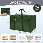 TICONN 8 Pack Extra Large Moving Bags Heavy Duty with Zippers & Carrying Handles, Durable Storage Bags Moving Boxes for Closet Organizers and Storage (8 Pack, Olive) - Image 5