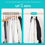 HOUSE DAY Premium Velvet Hangers, Non-Slip Flocked Felt, Sturdy Coat & Suit Hangers for Closet Space Saving (100 Pack, Black) - Image 4