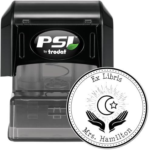 Custom Library Stamper - Personalized PSI Pre-Inked Praying Star and Crescent Home Library Stamp for Islamic Cultural Center Members - Ideal for Personalizing Books and Documents -, Long-Lasting Ink - Image 2