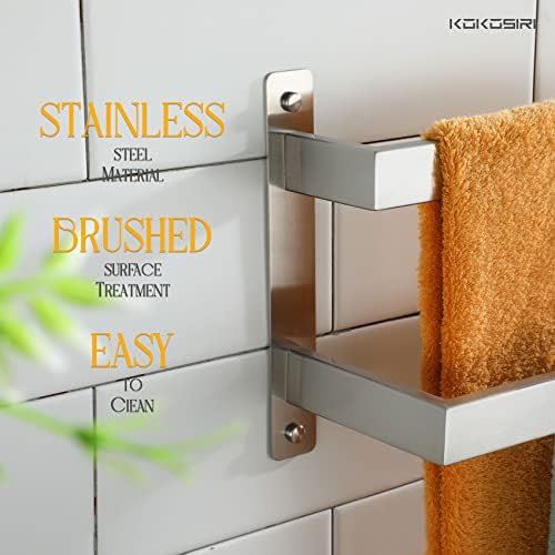 KOKOSIRI Bath Towel Bars Bathroom 2-Tiers Ladder Towel Rails 24-Inch Towel Holders Wall Mounted Towels Shelves Rack Brushed Stainless Steel, B5008BR-L24 - Image 4