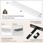 RICHFOCUS Long Floating Shelves for Wall 2Pack, White, 48" Lx8 D - Image 4