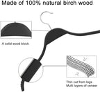 TOPIA HANGER Slim Wooden Hangers with Extra Soft Non-Slip Rubber Grips, 18-Pack High-Grade Fashion Black Hanger No Shoulder Bump for Sweater, Camisole, Jacket, Dress, Coat-CT16B - Image 4
