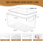 Freebat 6 Pack Clear Storage Bins with Lids, 7 Quart Pantry Organizer Bins - Image 2
