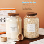 CZSZYGHBAO 2 PCS Large Glass Jar with Airtight Lid, Glass Food Storage Jars for Tea,Spice,Cereal, Egg,Flour,Coffee and More(70 FL OZ/2000 ml) - Image 5