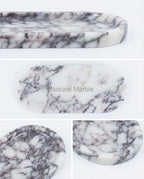 OOBOOB Natural Calacatta Viola Violet Marble Tray, Oval Perfume Tray, Bathroom Organizer for Vanity, Kitchen & Living Room, Perfect for Home Decor Lovers​ - Image 7