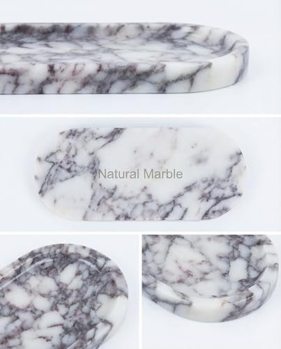 OOBOOB Natural Calacatta Viola Violet Marble Tray, Oval Perfume Tray, Bathroom Organizer for Vanity, Kitchen & Living Room, Perfect for Home Decor Lovers​ - Image 7