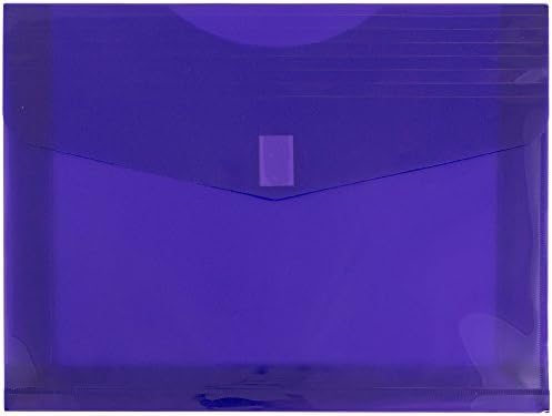 JAM PAPER Plastic Expansion Envelopes with Hook & Loop Closure - Letter Booklet - 9 3/4 x 13 with 2 Inch Expansion - Purple - 12/Pack by JAMPaper