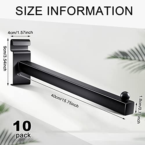 Oudain 10Pcs Gridwall Hooks 12 Inch Heavy Duty Grid Wall Hangers, Black - Image 2