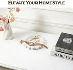 Koville 5.51" Scalloped Marble Tray, Round Stone Jewelry Trinket Dish for Ring, Natural Small Marble Tray for Bathroom Kitchen Dresser Countertop, Decorative Candle Tray(Bianco Carrara) - Image 4