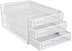 Annova Desk Organizer Wire Mesh 3 Tier Sliding Drawers Paper Sorter/Multifunctional/Premium Solid Construction for Letters, Documents, Mail, Files, Paper, Kids' Art Supplies (White) - Image 6
