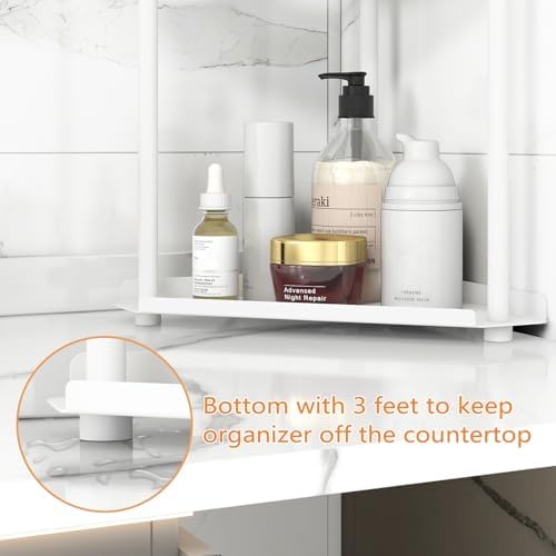 Jesginboo 3 Tier Bathroom Counter Organizer, Vanity Organizer Corner Shelf - Image 4