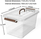 WYT 6-Pack Clear 7 Quart Storage Latch Box/Bins, Plastic Stackable Latching Box with Brown Handle and Lid, Multi-Purpose, 7 Litre - Image 2