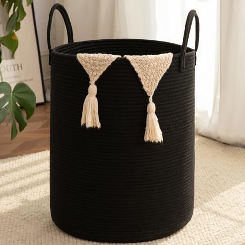OIAHOMY 80L Nursery Hamper Laundry Basket Laundry Hamper Black by MasterofSpaceOptimization