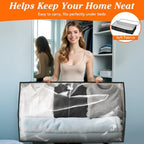 90L Under Bed Storage Containers, Storage Bags, Organizers, 4-Pack, Black - Image 6