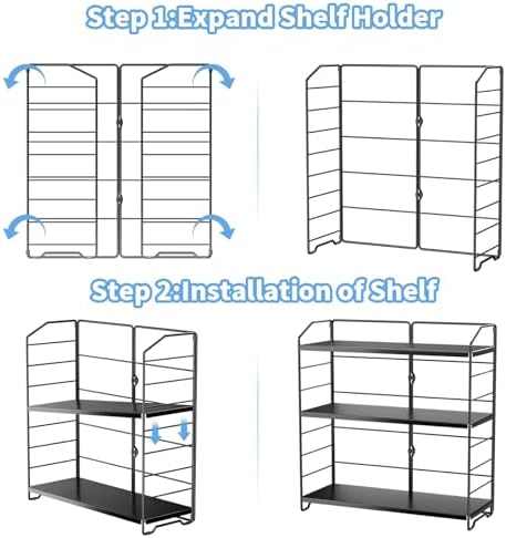 Bathroom Counter Organizer, Makeup Organizer Countertop Rack, 3 Tier, Black - Image 7