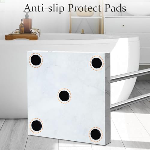 Kayfia 40'' Stainless Steel Towel Rack, Weighted Marble Base, 2 Tier - Image 6