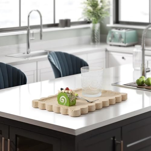 Scalloped Natural Travertine Tray - Decor Stone Tray for Bathroom & Vanity - Image 7