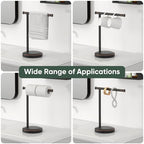 Hoimpro Hand Towel Holder Stand Bathroom Towel Bar Rack Countertop Bronze - Image 5