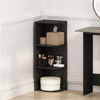 Furinno Reed Corner Shelf, 3-Tier Corner Bookshelf, Book Shelf, Corner Shelves, Storage Rack, for Organization and Storage, Home Office, Living Room, Blackwood by Furinno-FitsYourSpaceFitsYourBudget