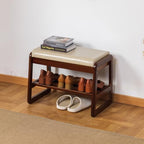 SOBIBO Solid Wood Shoe Rack Bench with Flip-Top Storage, Gray, 21.65" - Image 2