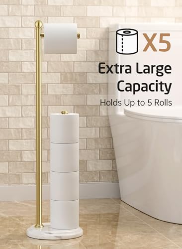 KES 29" H Anti-Wobble Toilet Paper Holder Stand with 3X Weighted Base - Image 7