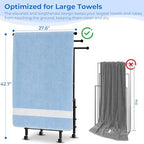 Kayfia 42.7'' Standing 3 Tier Alloy Steel Towel Rack with Basket & Wheels - Image 5