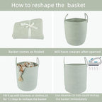 XUANGUO Cotton Rope Laundry Basket Hamper for Clothes,Large green - Image 7