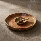 YKAJO Caramel Gold Round Marble Tray, 10" Deep Catchall Vanity Organizer - Image 7