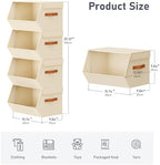 Stackable Closet Organizers and Storage Bins, Open Front Closet Shelf Organizer System With Steel Frame, Clothes Storage Basket Fabric, Collapsible Closet Drawers for Wardrobe, Nursery ,Toy, 4 Pack - Image 6