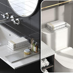 Wican Marble Guest Towel Holder Tray for Bathroom, Napkins Holder - Image 2