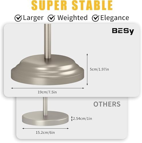 BESy Toilet Paper Holder Floor Stand, Bathroom Freestanding Nickel - Image 6