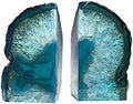 AMOYSTONE Teal Agate Bookends, Decorative Sturdy Book Ends for Study Shelf by AMOYSTONE%C2%AE