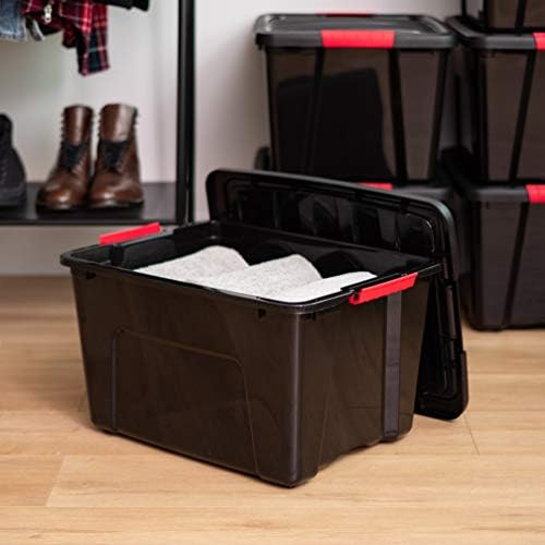 IRIS USA 4-Pack 40 Quart Storage Bins with Lids, Black - Image 5