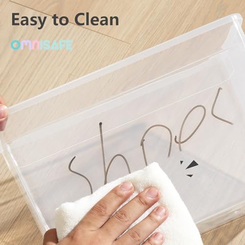 Stackable Plastic Storage Shoebox, BPA-Free Nestable Container with Latching Lid to Organize Shoes, See-Through Box for Home and Office, Multi-Purpose Storage Case, Clear Bins (10 Pack 6 Quart) - Image 5