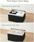 SETVSON Storage Basket with Lid Wicker Baskets for Storage, 160L Black - Image 7