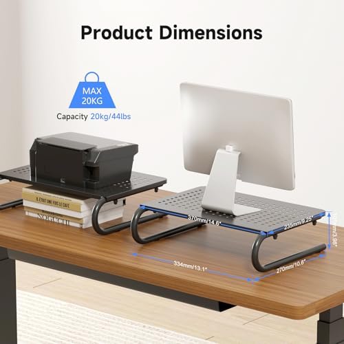 suptek Monitor Stand Riser for Computer,Laptop,Printer, Notebook and All Flat Screen Display with Vented Metal Platform and 4 Inches Height Underneath Storage (MST004-2) - Image 2