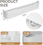 Coat Rack Wall Mount with Shelf Entryway Shelf Modern Key Holder Hanger Wall Shelves with Hidden Hooks for Hanging Towels Coats Hats Bags for Hallway Bathroom Bedroom (White, 5 Hooks) - Image 2