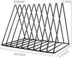 EASEPRES Vinyl Record Holder Storage, 9 Slot Metal Magazine Book Album Display Rack, Stylish Triangle Desktop File Sorter Organizer for Home Office, Black Pack of 3 - Image 2
